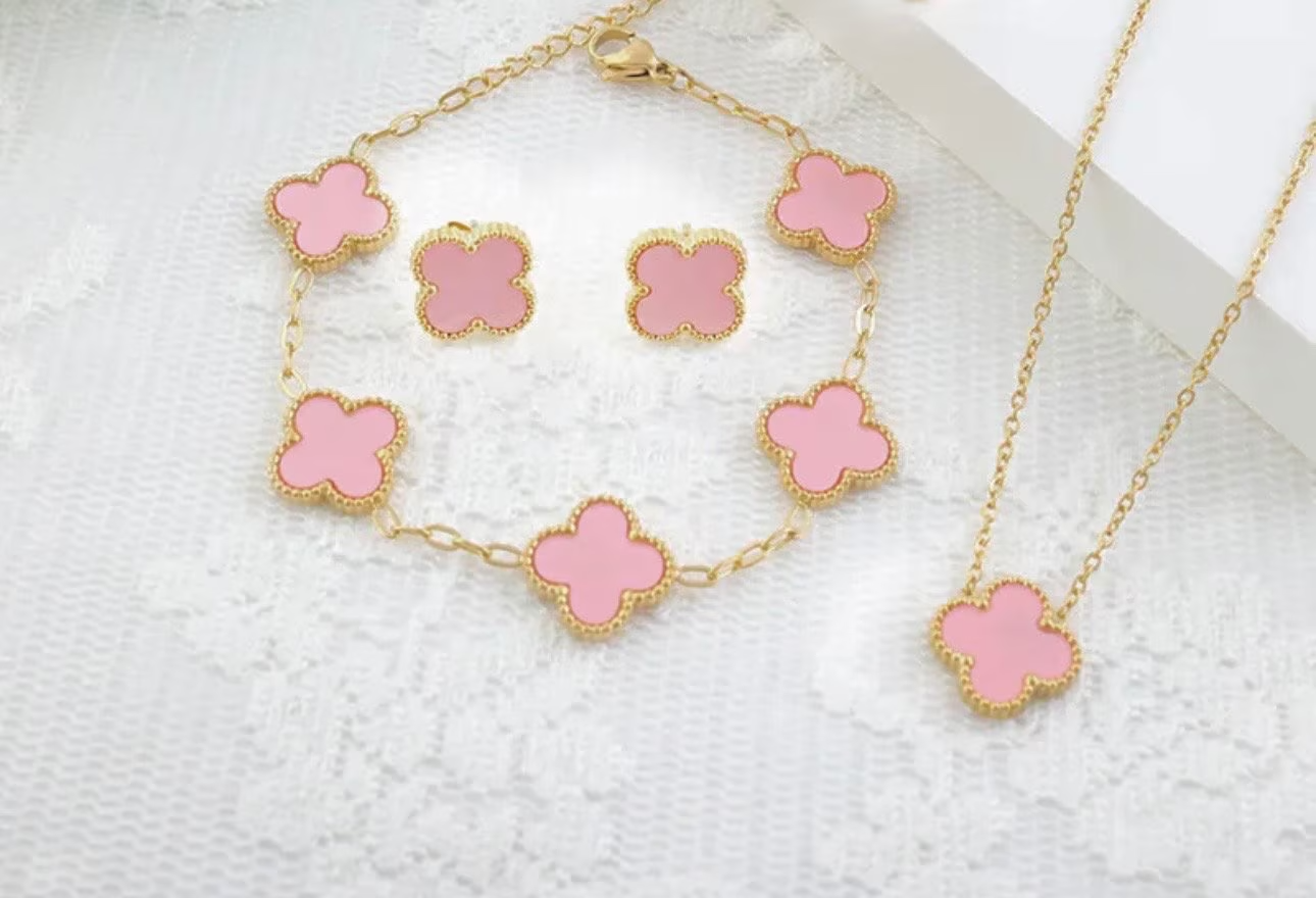 Kleeblatt 3 teiliges SET 18 Karat Goldveredelung • Statement Ohrringe • Hochwertiger Edelstahl •