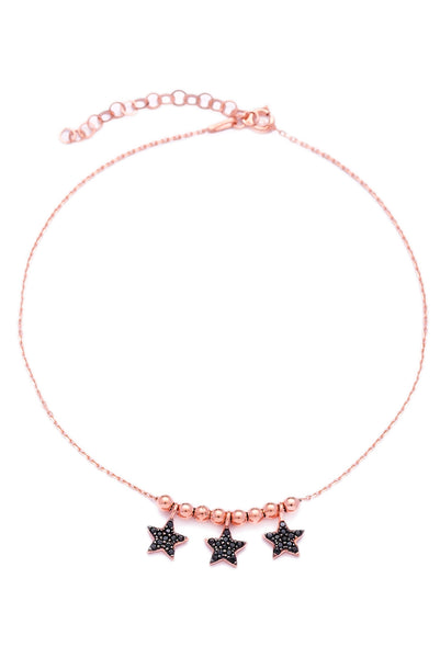 Fußkette 3 Sternchen roségold