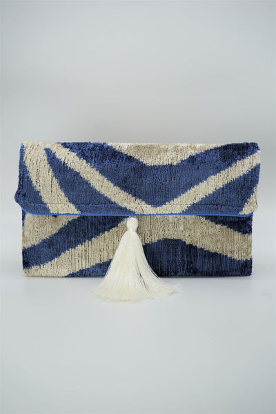 Clutch Seidensamt PULP FICTION blau