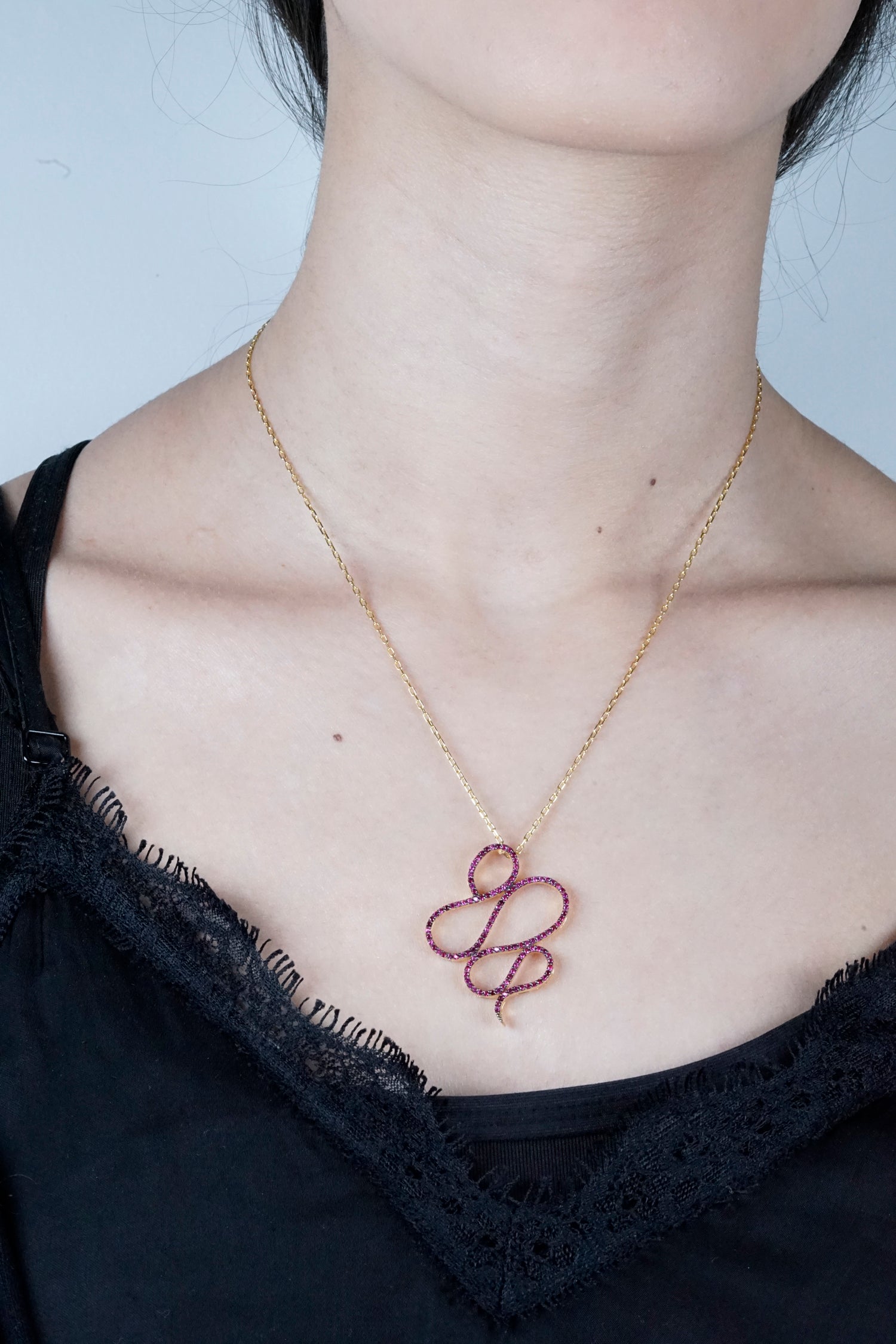 Kette SNAKE gold-pink