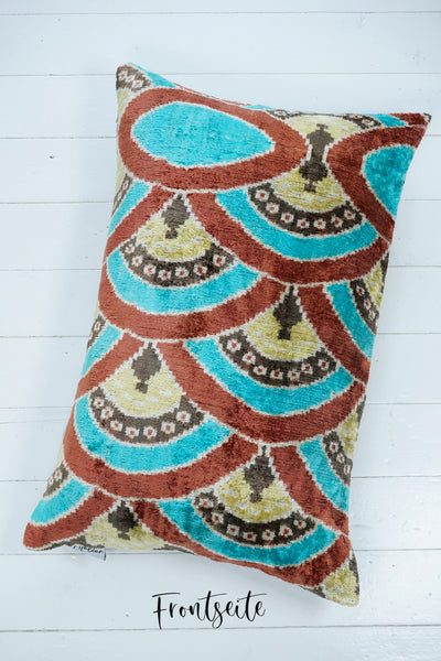 Seidensamt Kissen COSY CANELLA türkis