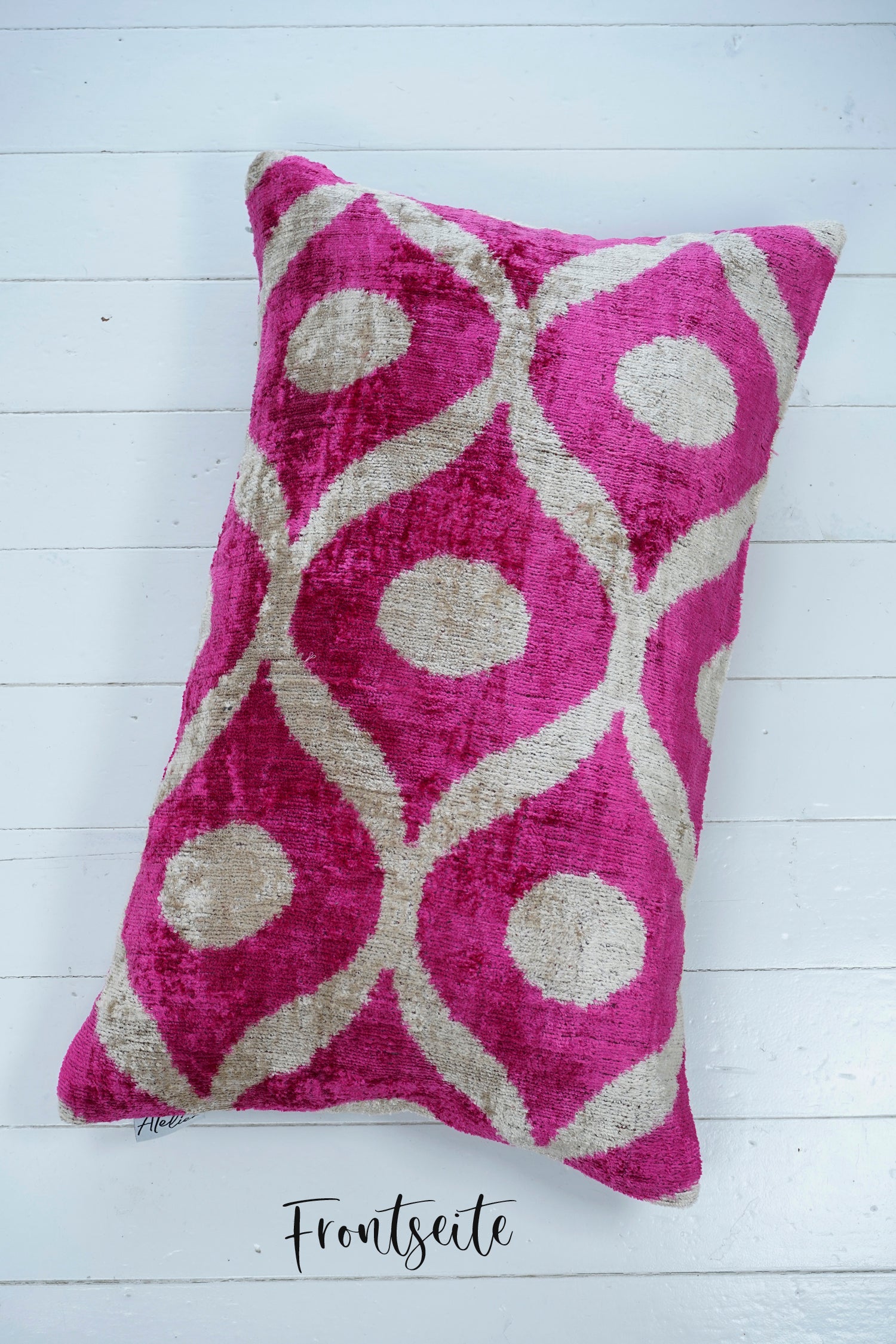 Seidensamt Kissen LILO LOOPY pink