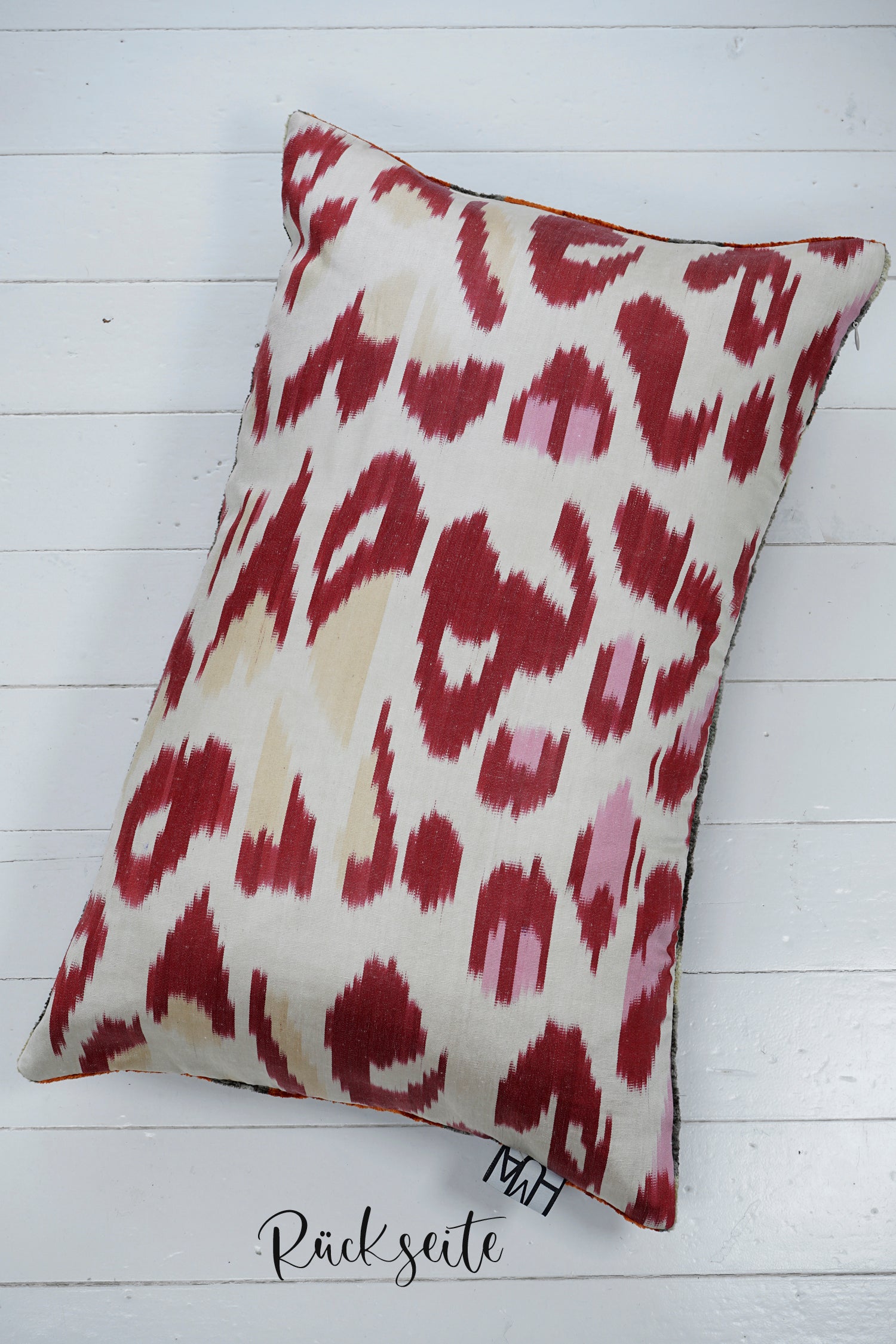 Seidensamt Kissen BIRDSNEST orange