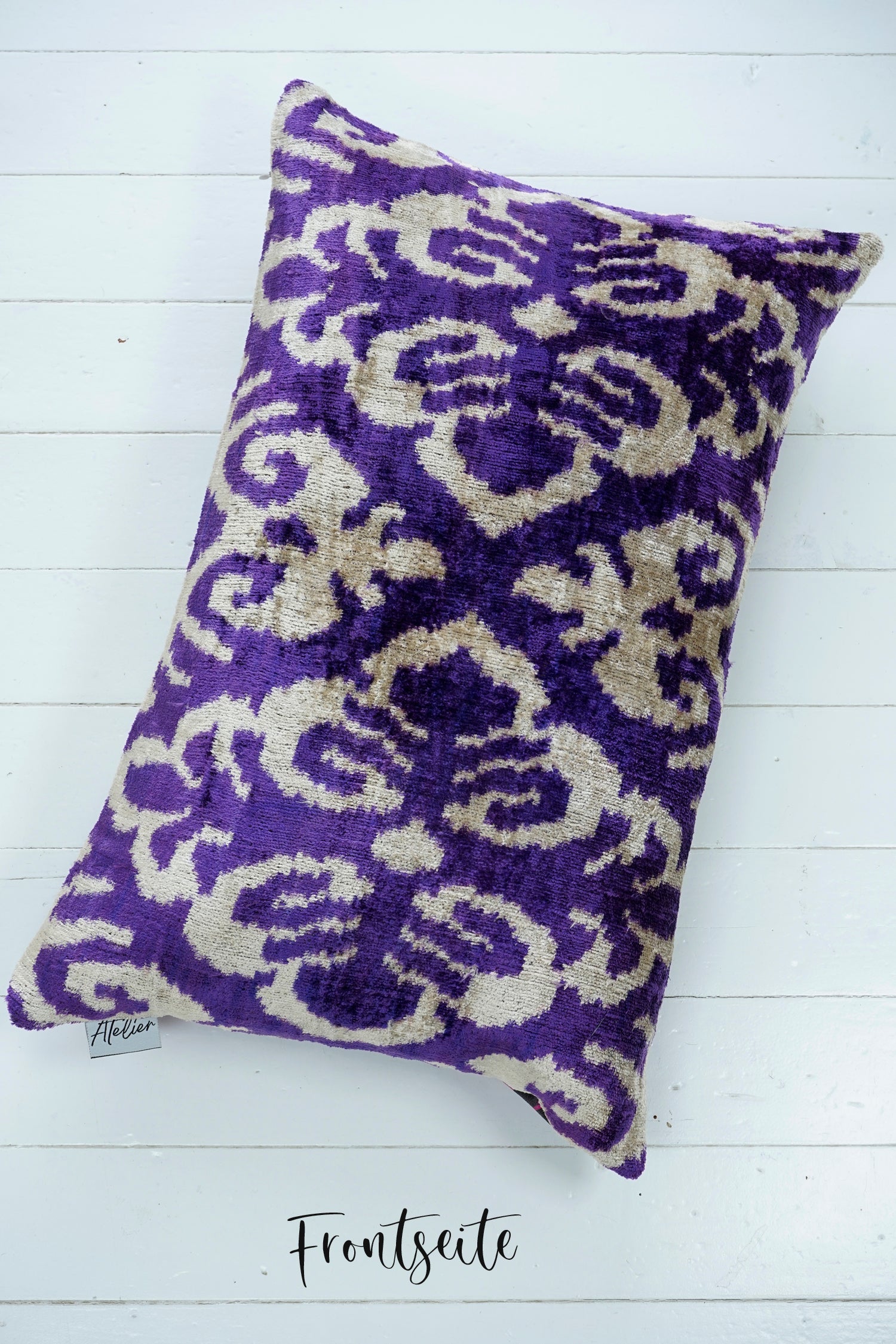 Seidensamt Kissen HIPSTER lila