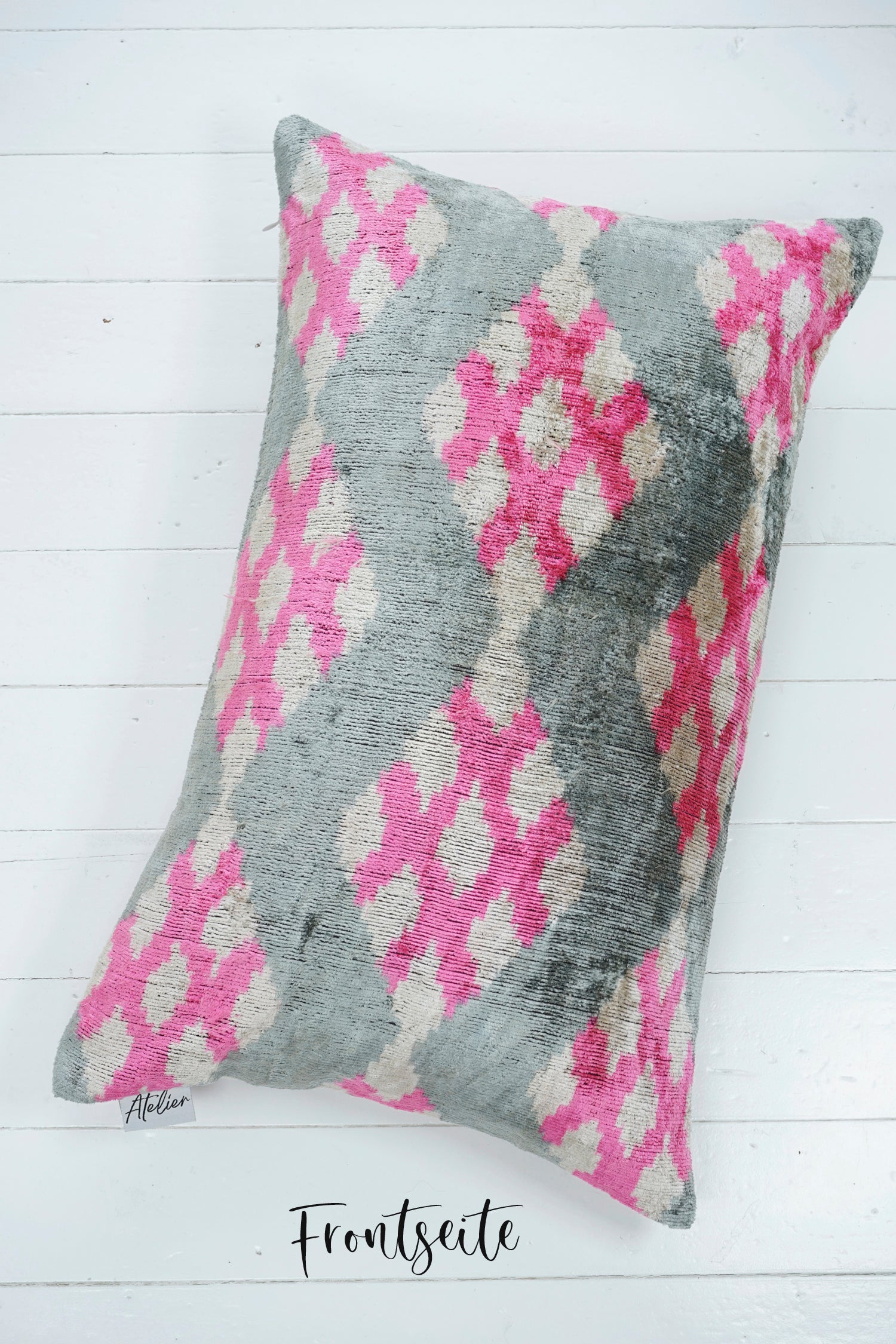 Seidensamt Kissen TROPICAL PINK pink