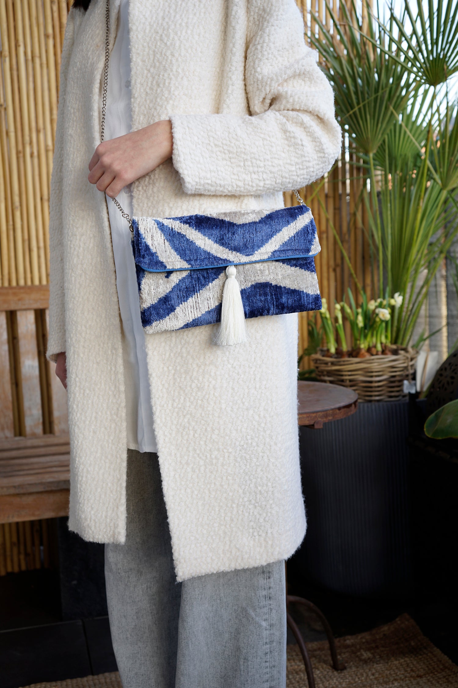 Clutch Seidensamt PULP FICTION blau