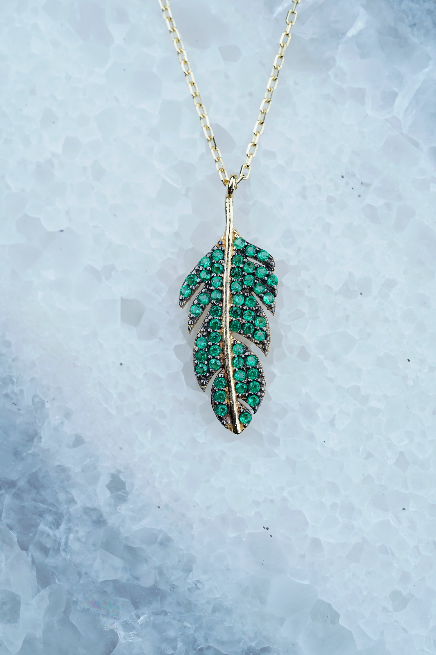 Kette FEATHER grün-gold