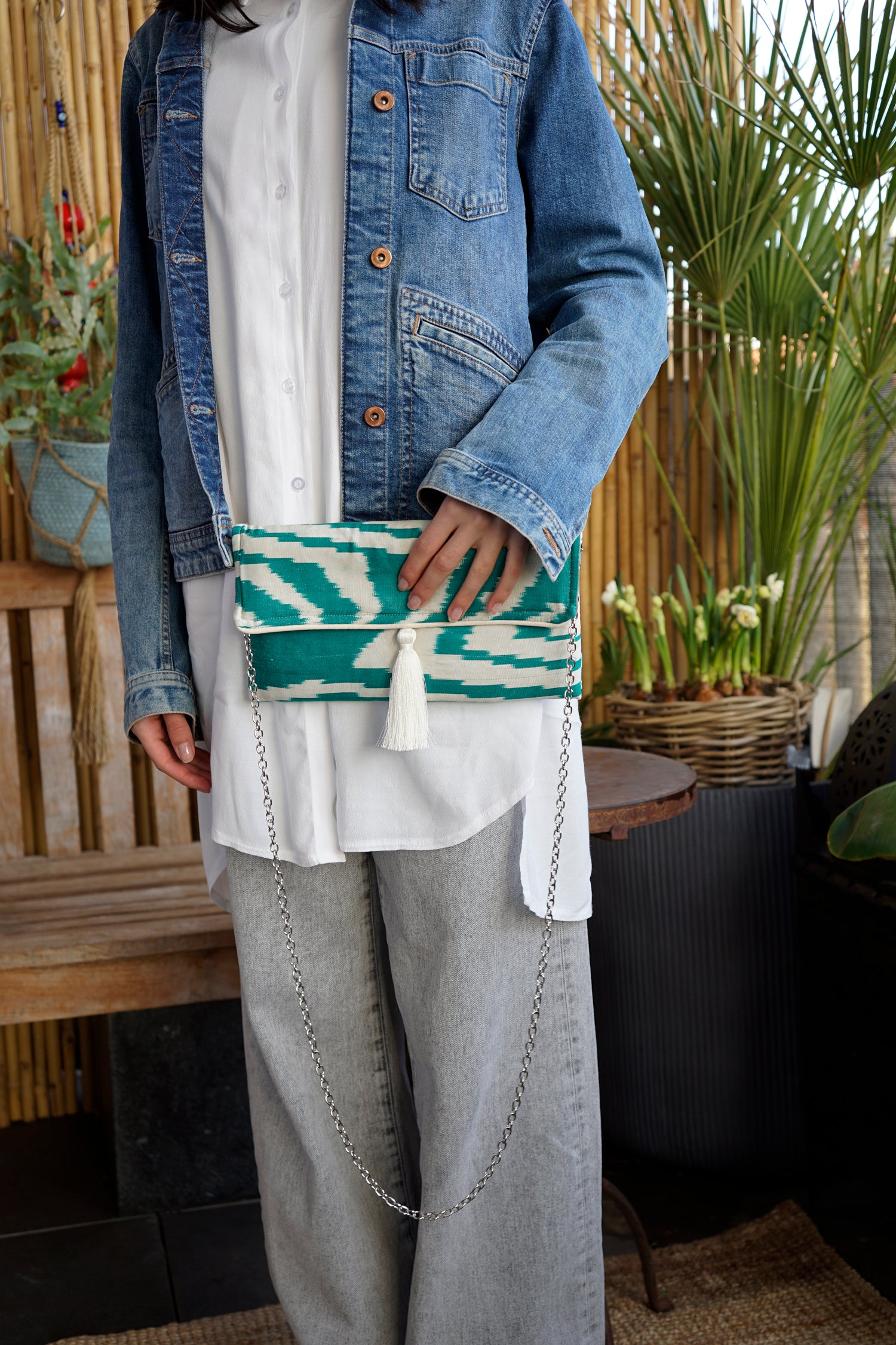 Clutch Seide QUEEN GREEN grün