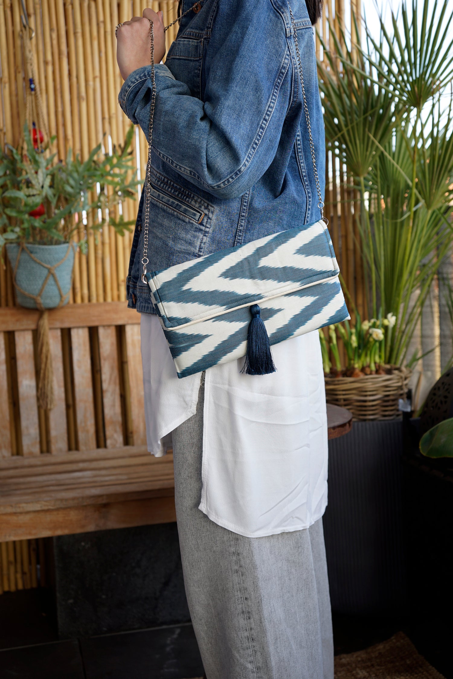 Clutch Seide COPACABANA blau