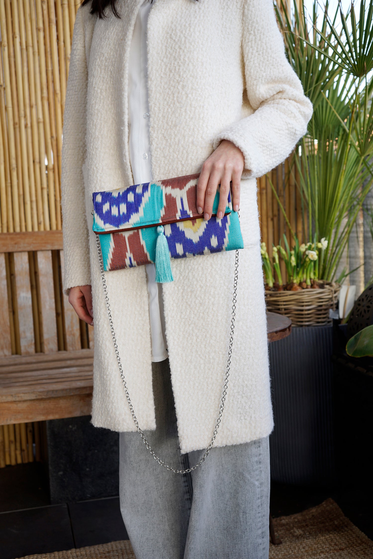 Clutch Seide COZY CANELLA türkis