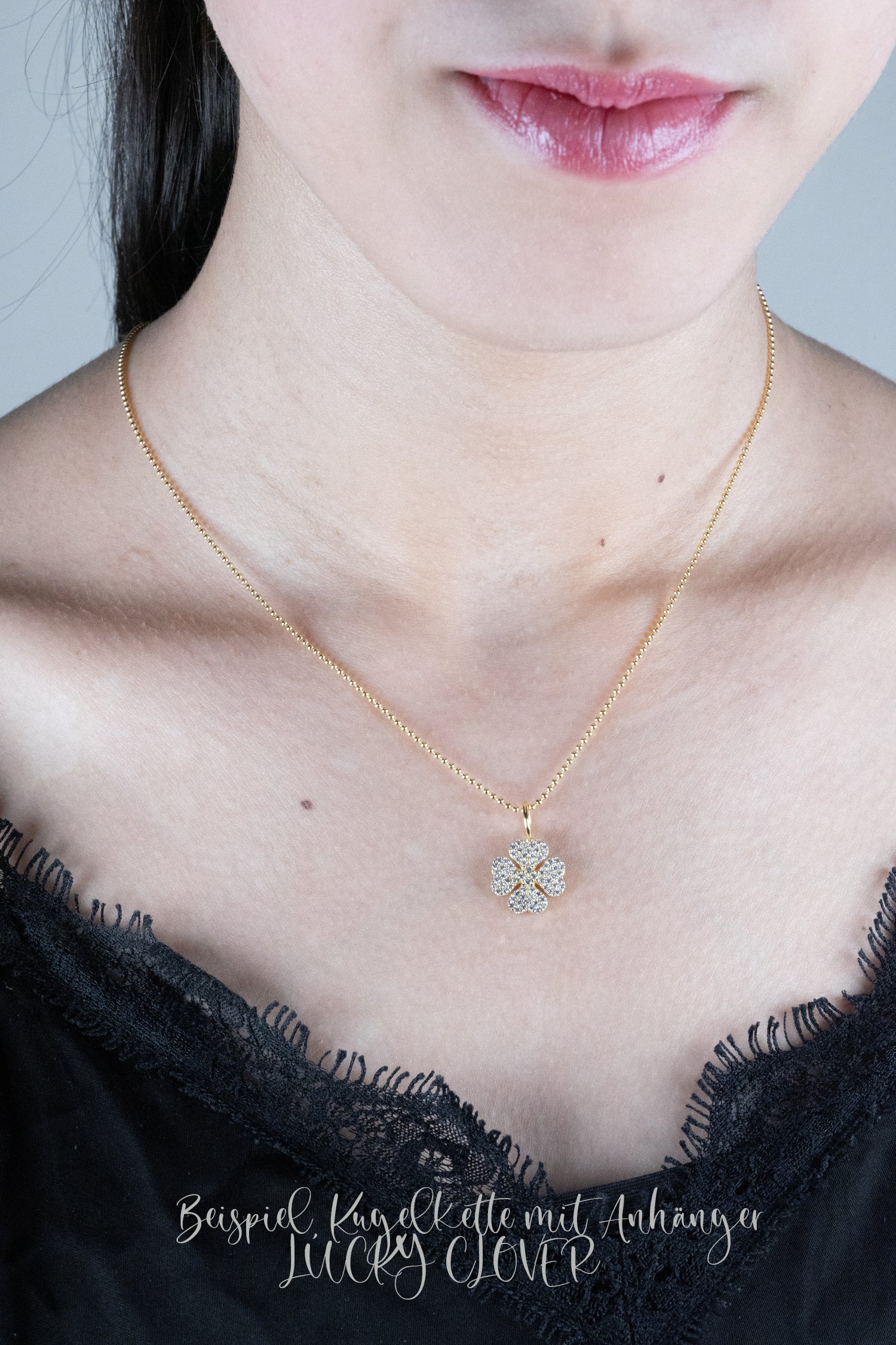 Anhänger LUCKY CLOVER gold