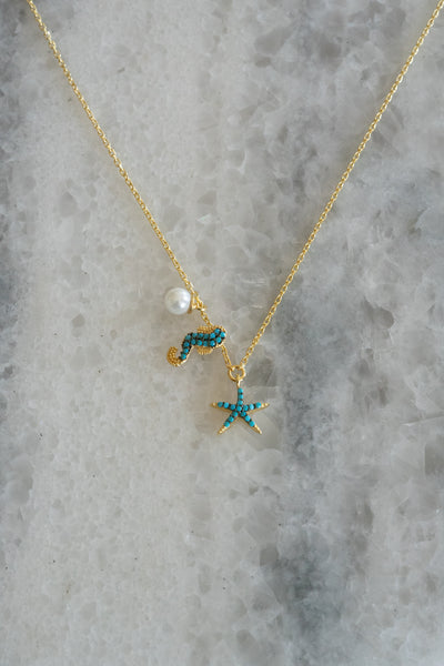 Kette STARFISH-SEAHORSE gold