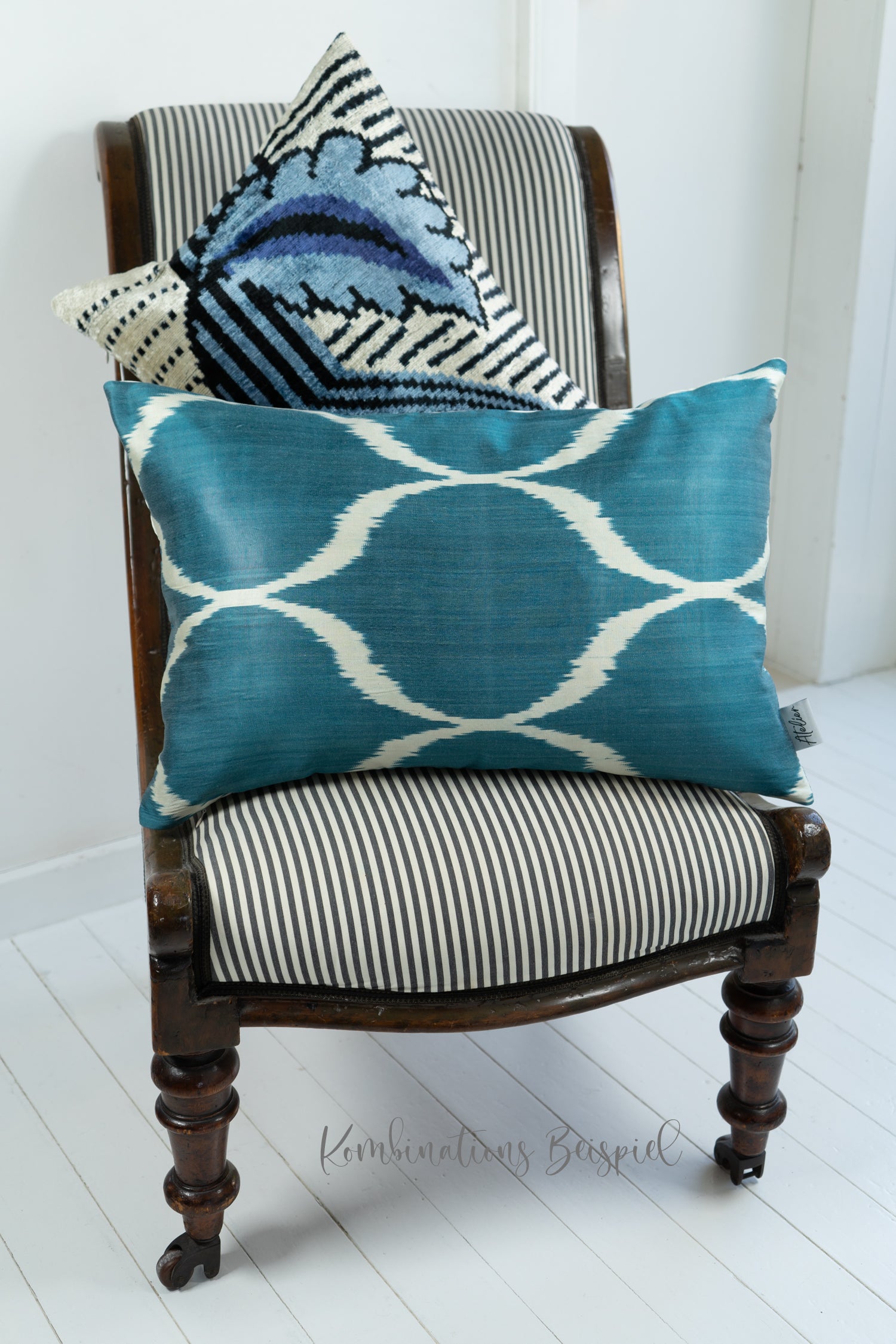 Seidenkissen OCEANO BLU blau