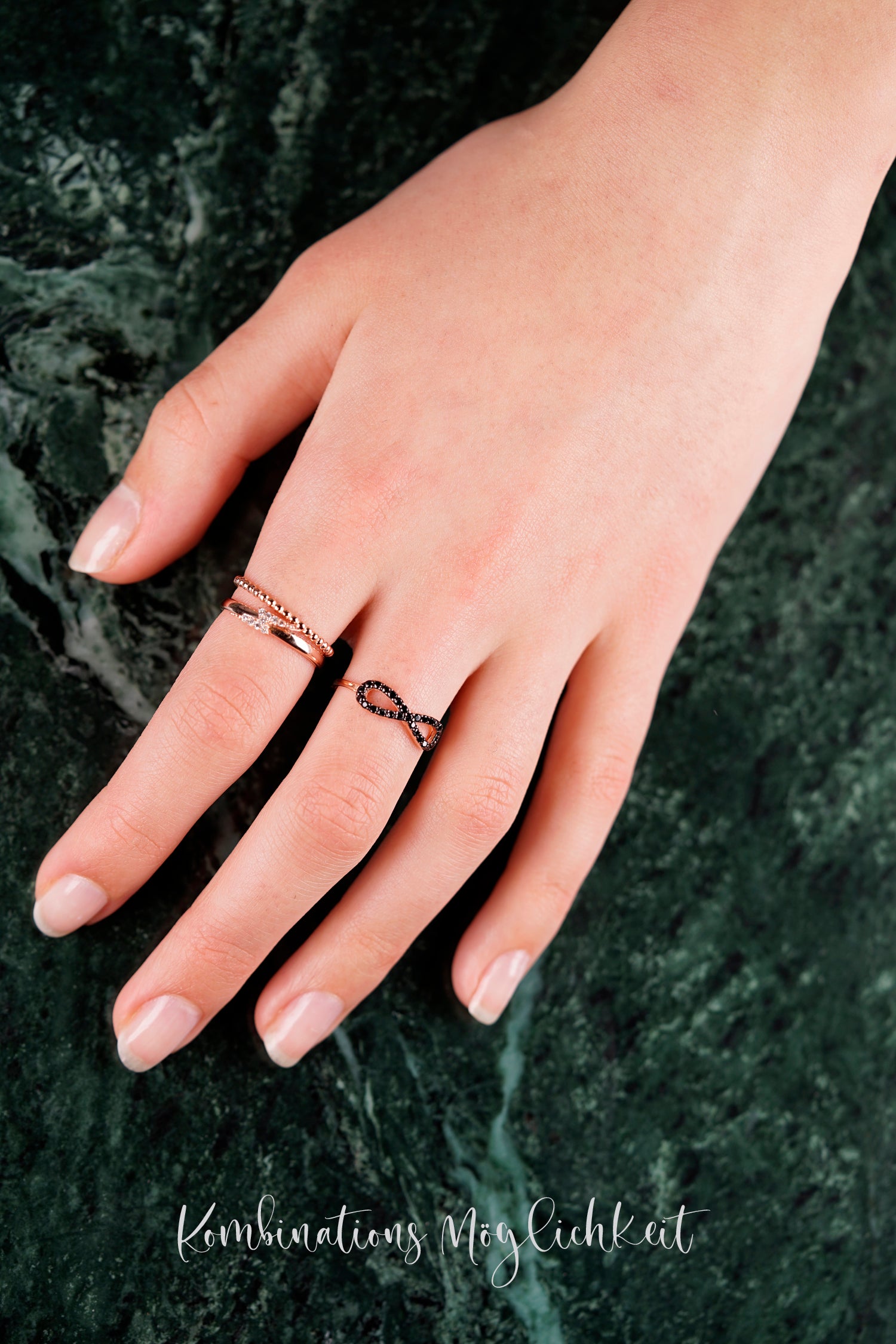 Ring BLACK INFINITY roségold