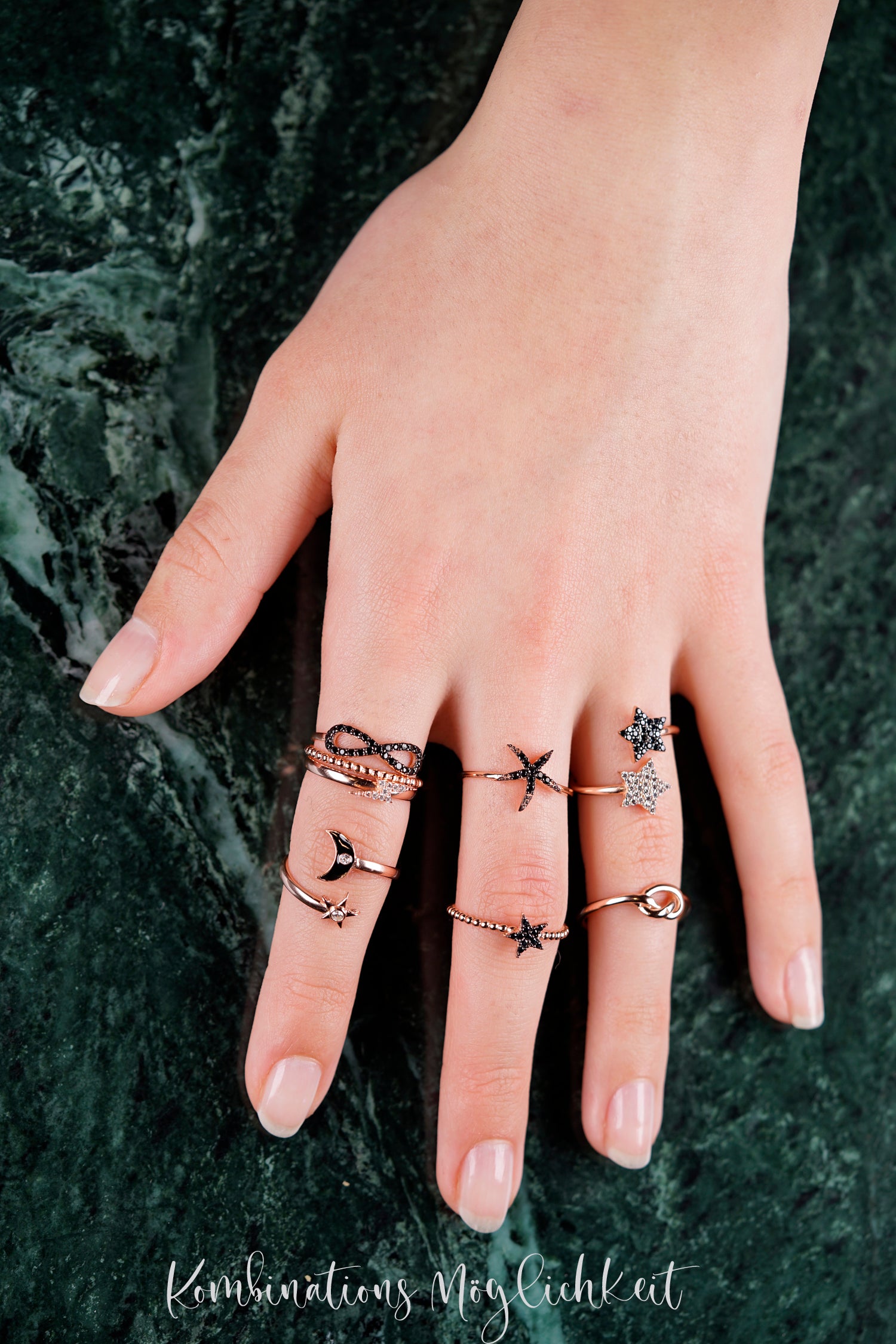 Ring BLACK INFINITY roségold