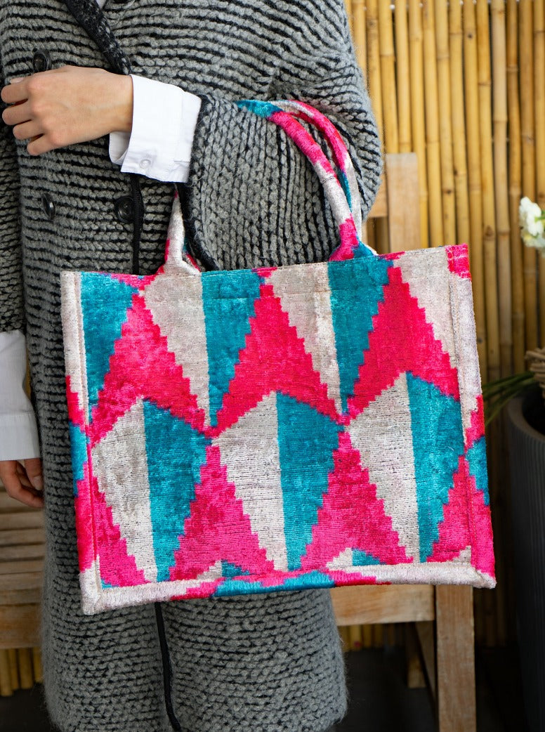 Shopper Seidensamt JUKE BOX pink