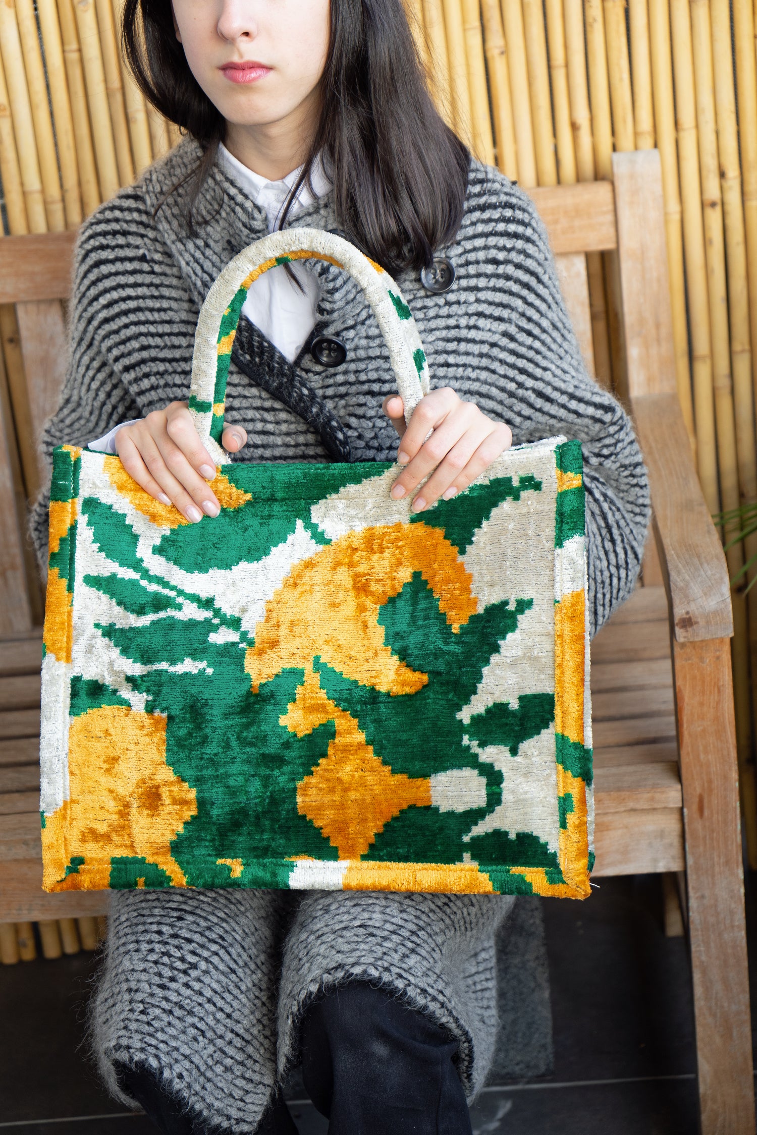 Shopper Seidensamt POONA ORANGE orange