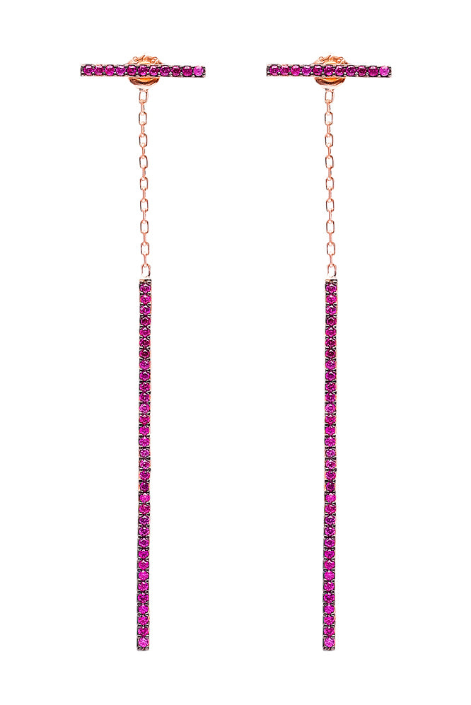 Ohrhänger PINK PAVE BAR roségold