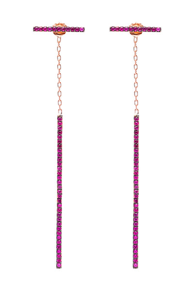 Ohrhänger PINK PAVE BAR roségold