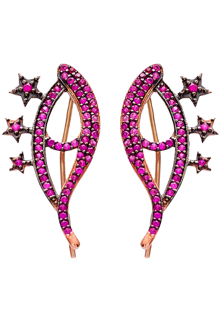 Earcuffs-Ohrhänger PINK STAR EYE roségold