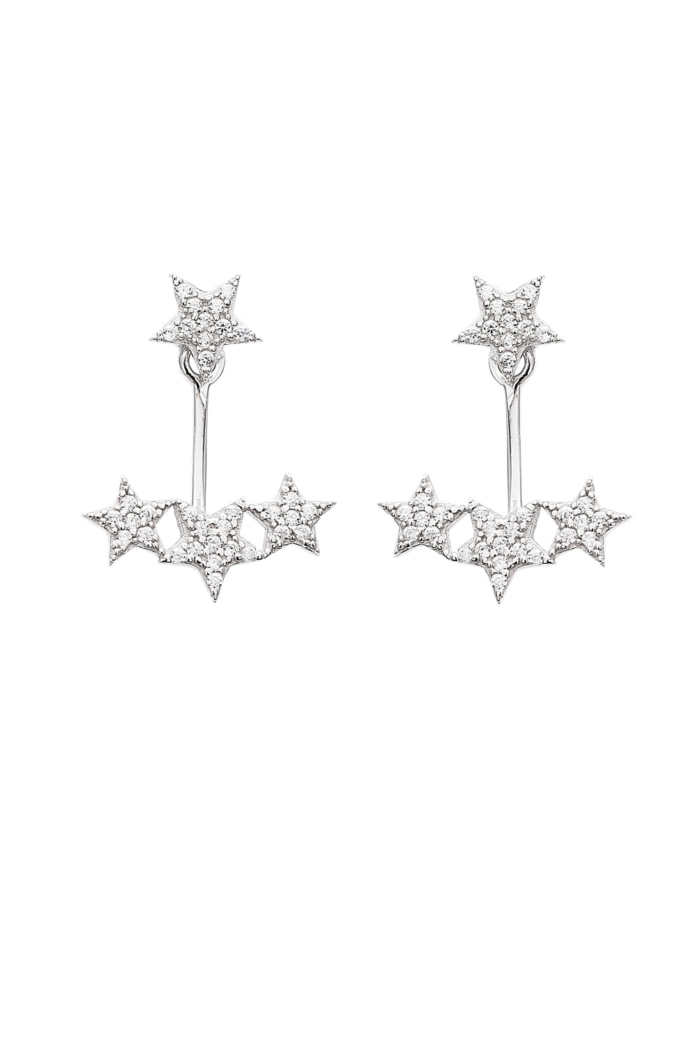 earcuffs TRE STELLE BIANCHE silber