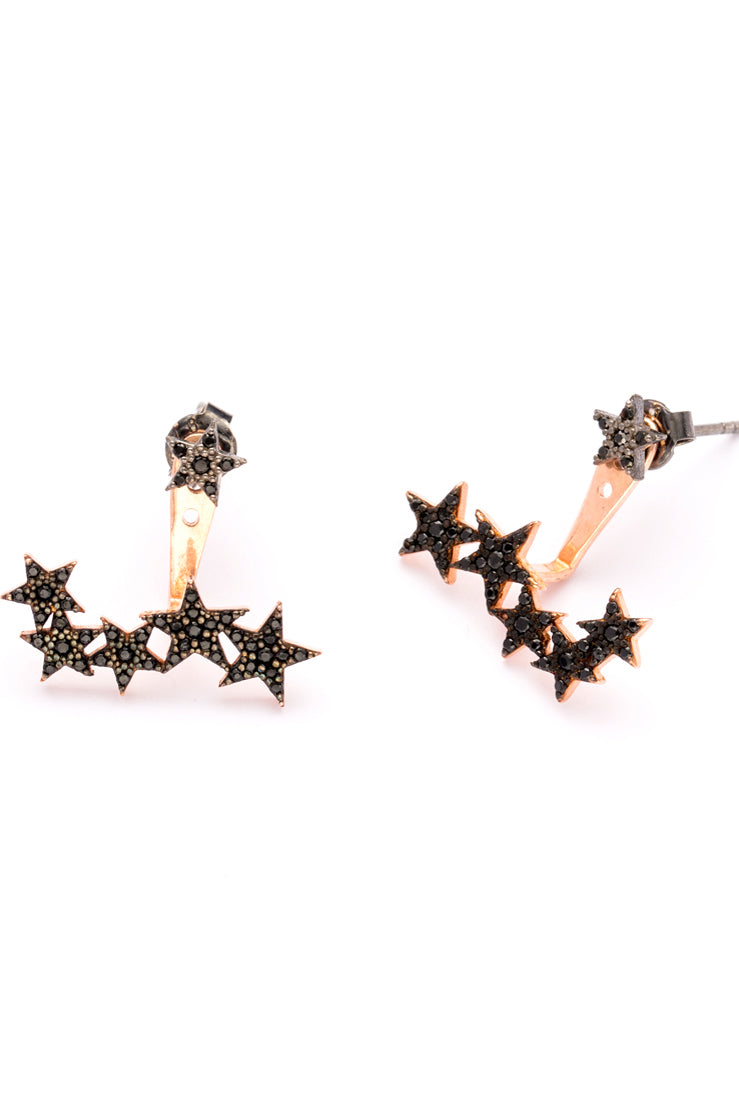 Ohrstecker BLACK SHINING STARS roségold