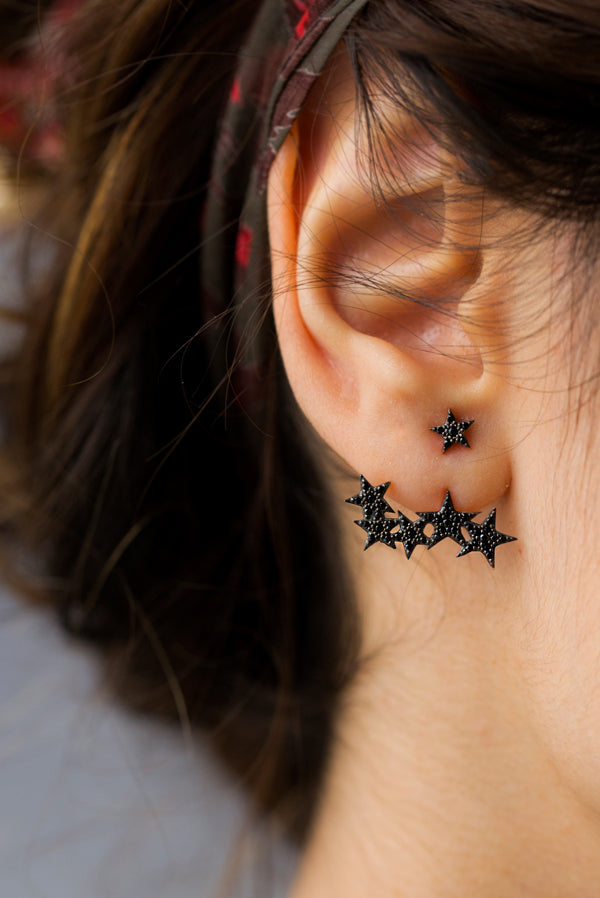 Ohrstecker BLACK SHINING STARS roségold
