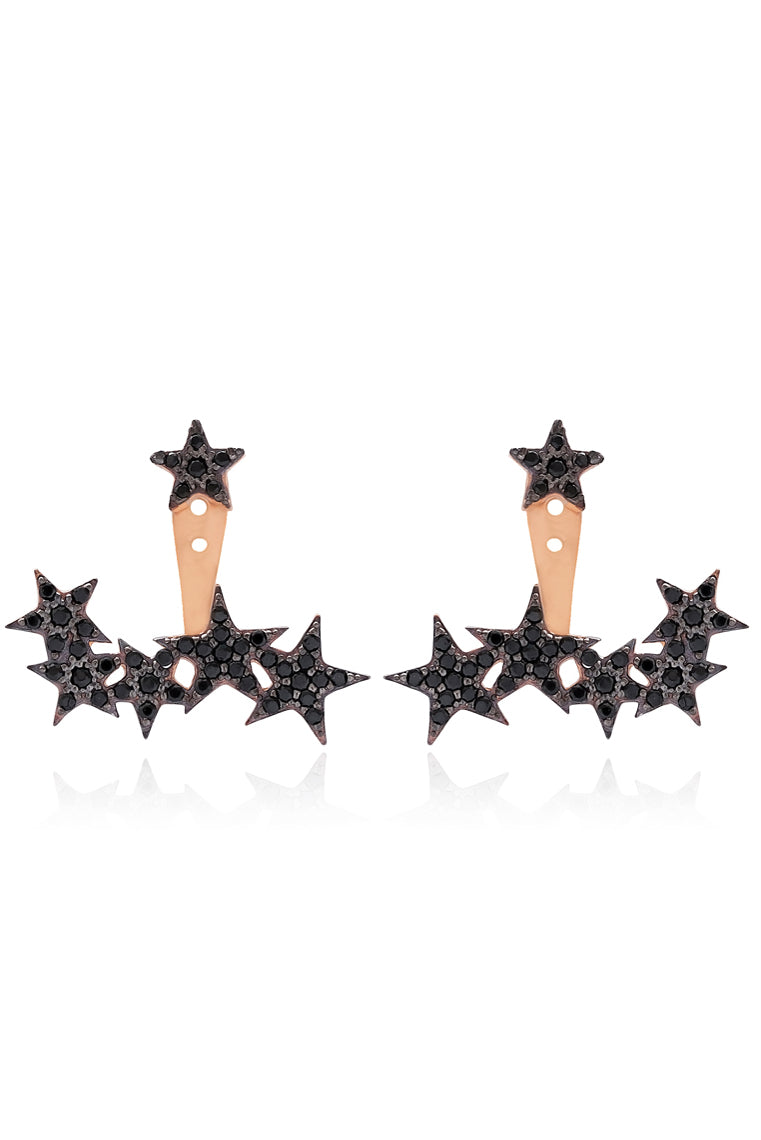Ohrstecker BLACK SHINING STARS roségold