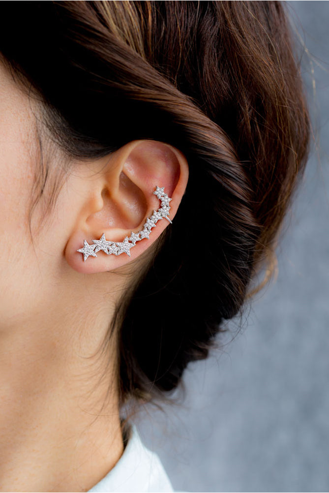 Earcuff-Ohrhänger SHINING STARS silber
