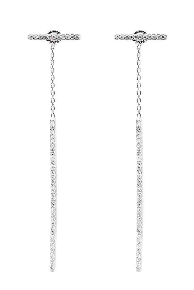 Ohrhänger PAVE BAR silber