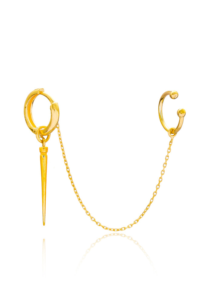 Single Creole STING Anhänger-Ear Cuff gold