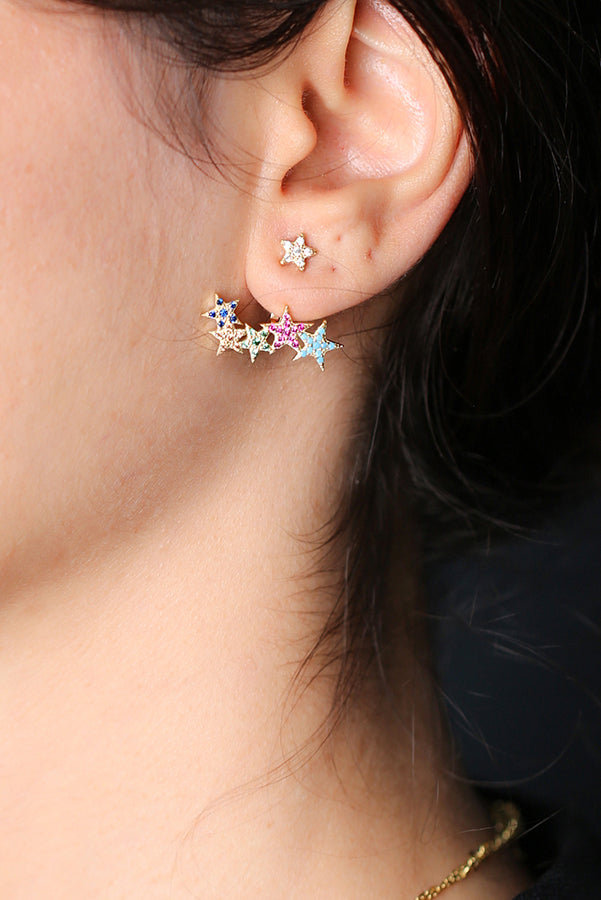 Ohrstecker SHINING RAINBOW STARS gold