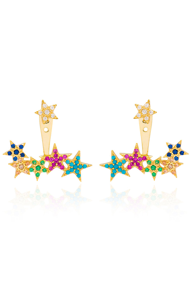Ohrstecker SHINING RAINBOW STARS gold