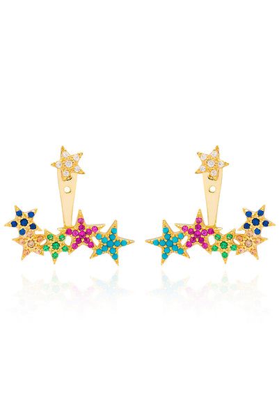 Ohrstecker SHINING RAINBOW STARS gold