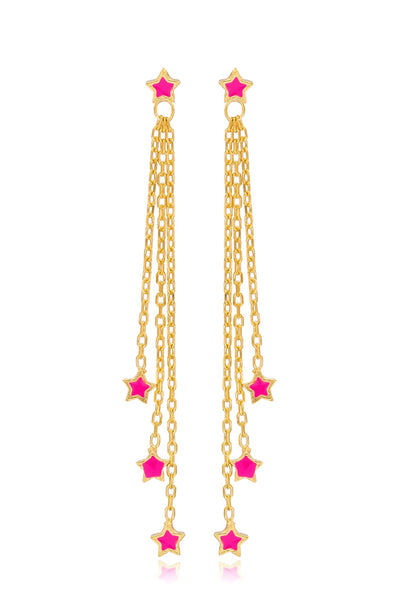 Ohrhänger PINK STARS gold