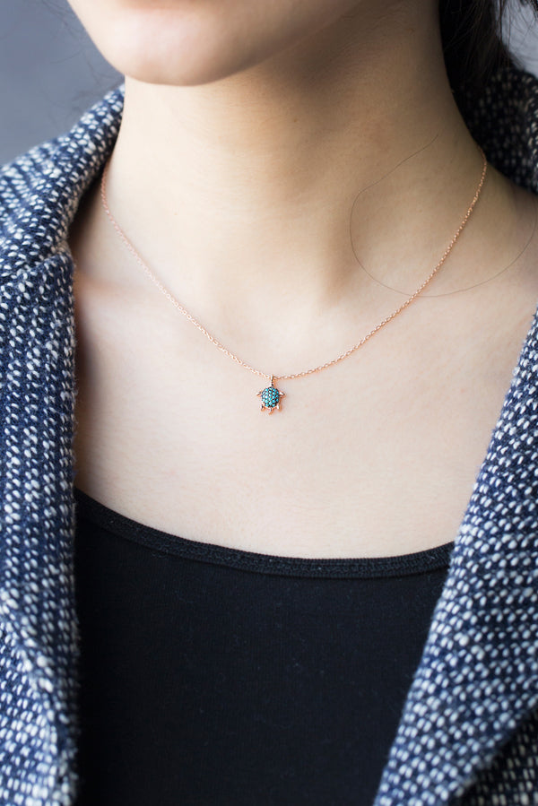 Kette TURTLE türkis-gold