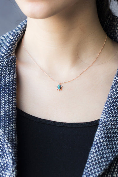 Kette TURTLE türkis-gold