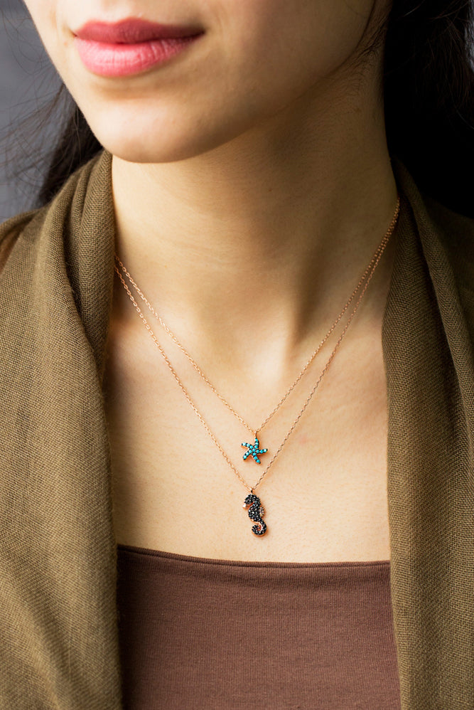 Kette SEASTAR-SEAHORSE roségold