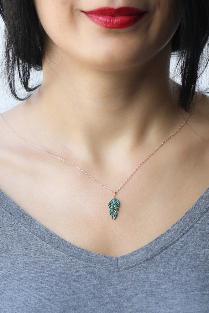 Kette FEATHER grün-gold