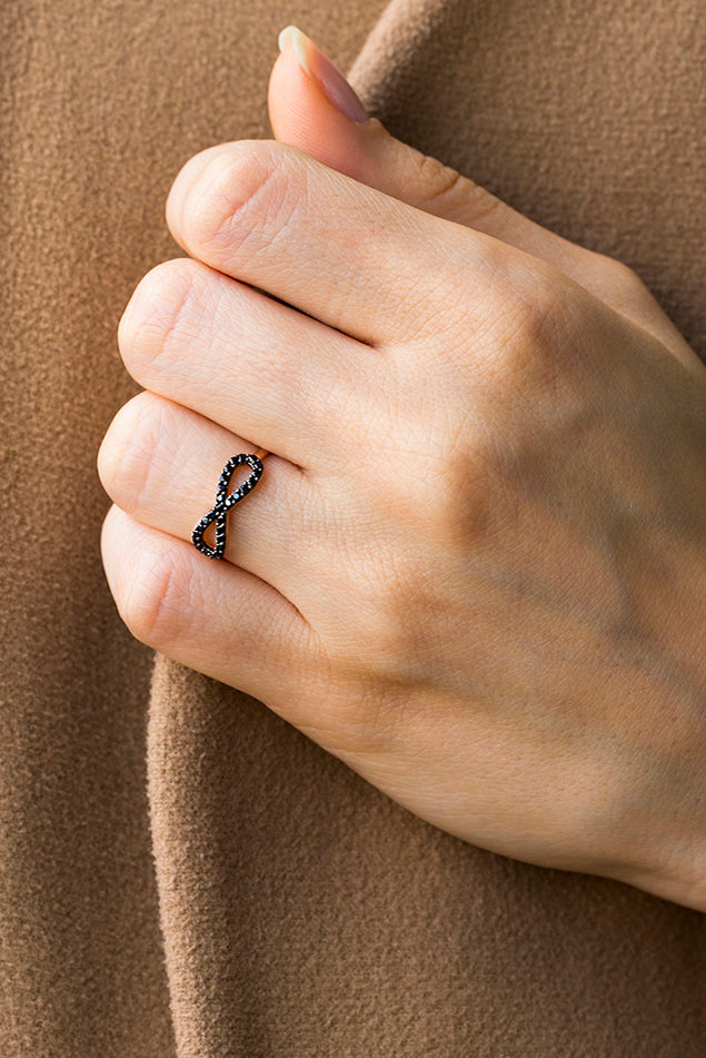 Ring BLACK INFINITY roségold