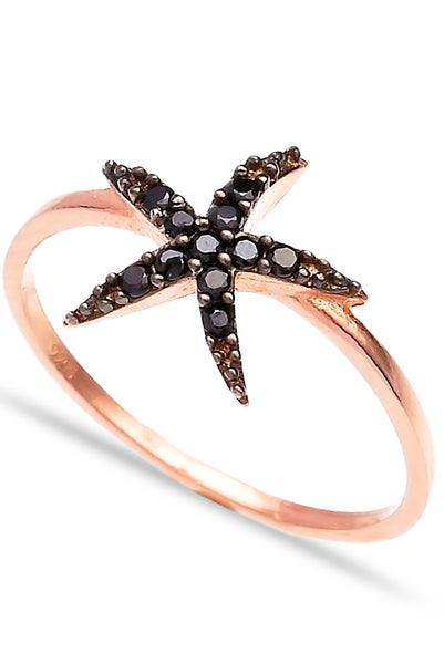 Ring BLACK STARFISH roségold