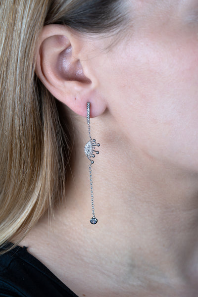 Creolen MAGIC BLUE EYE silber