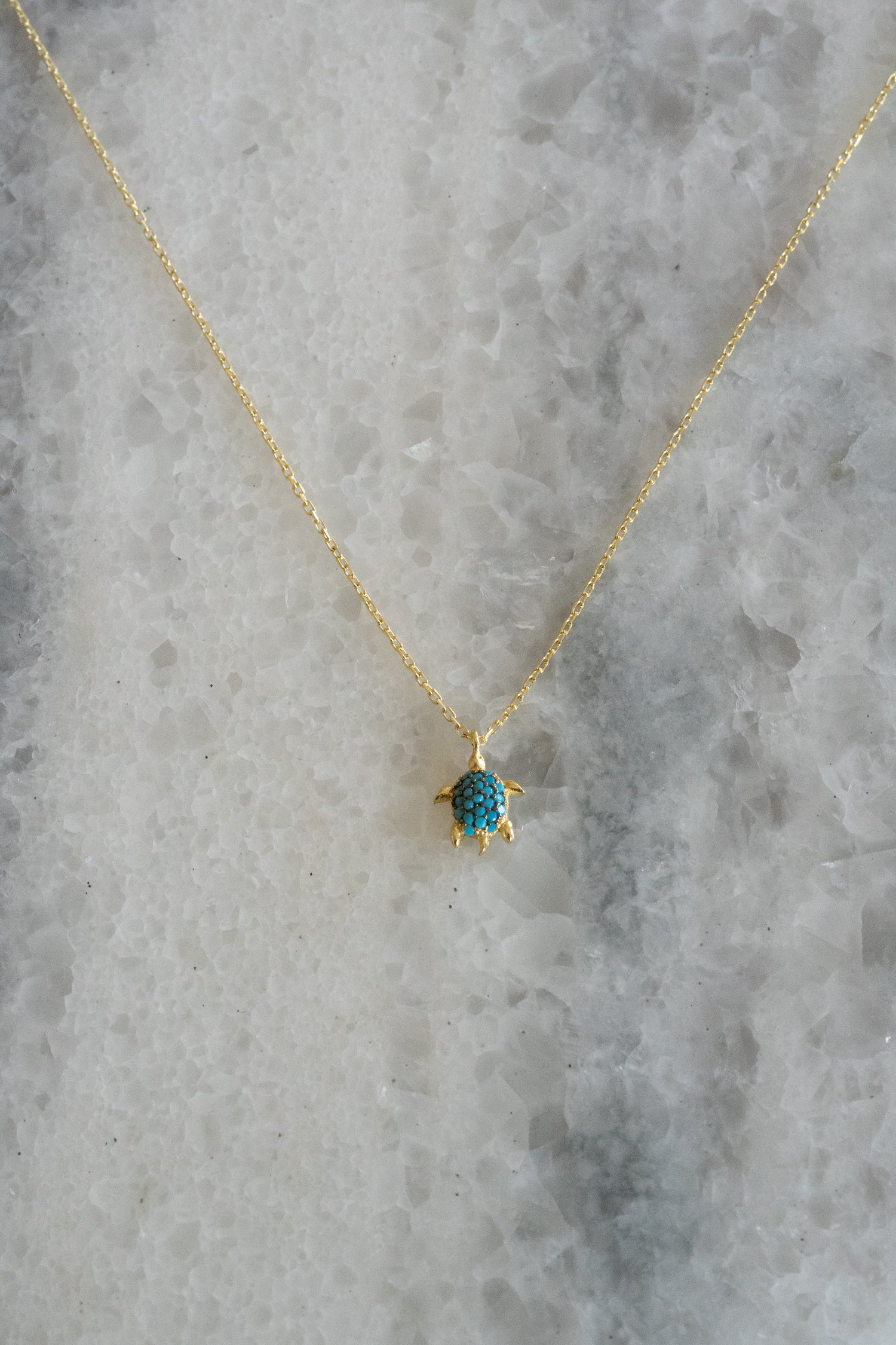 Kette TURTLE türkis-gold