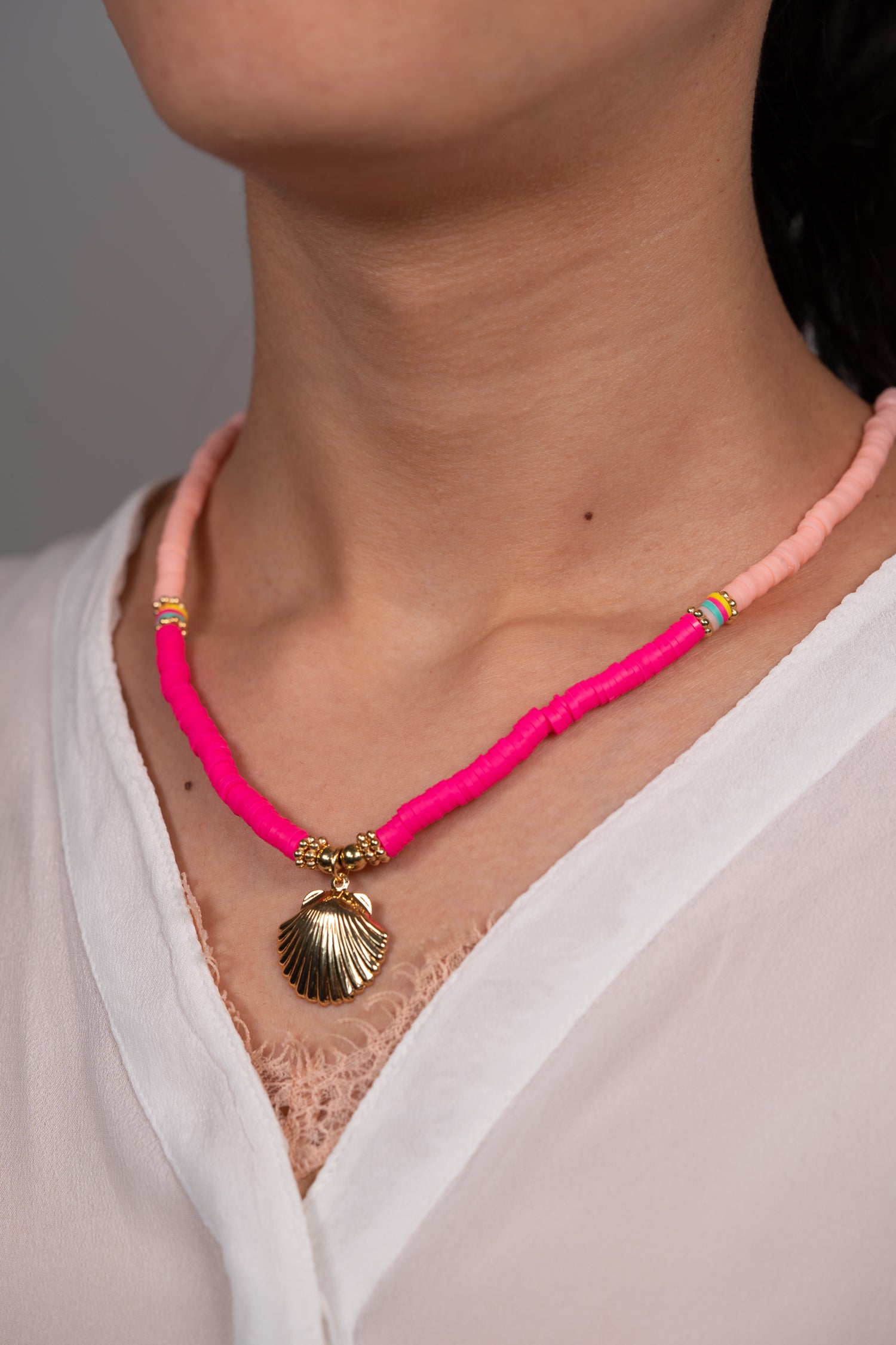 Kette BOHO- HIPPIE SHELL pink