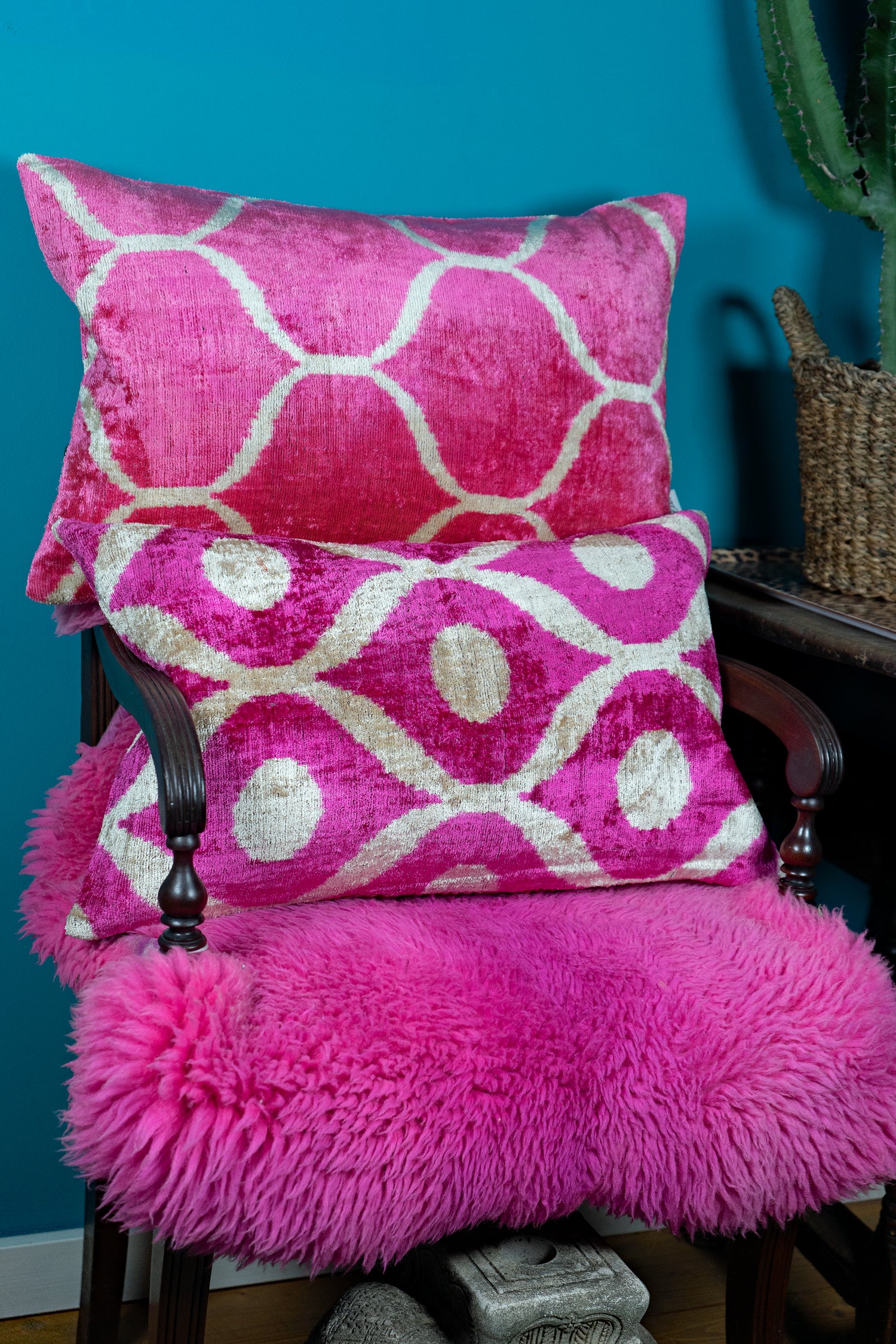 Seidensamt Kissen CHA CHA pink