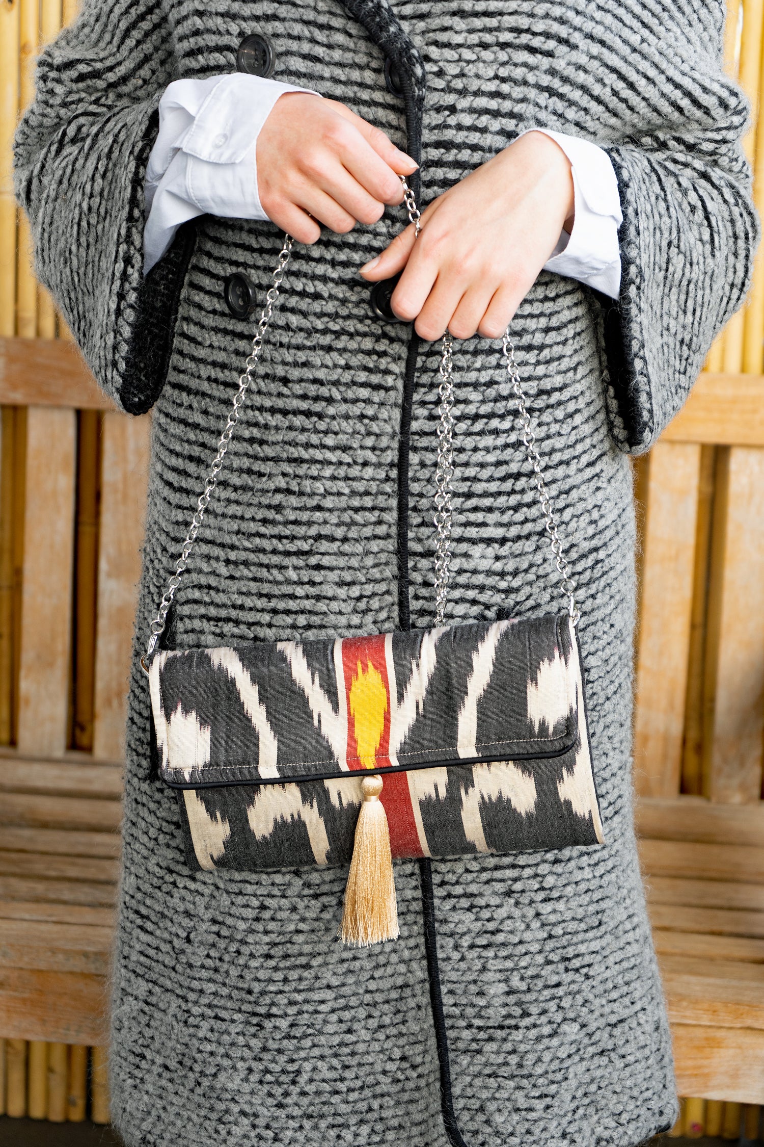 Clutch Seide CRAZY OWL schwarz