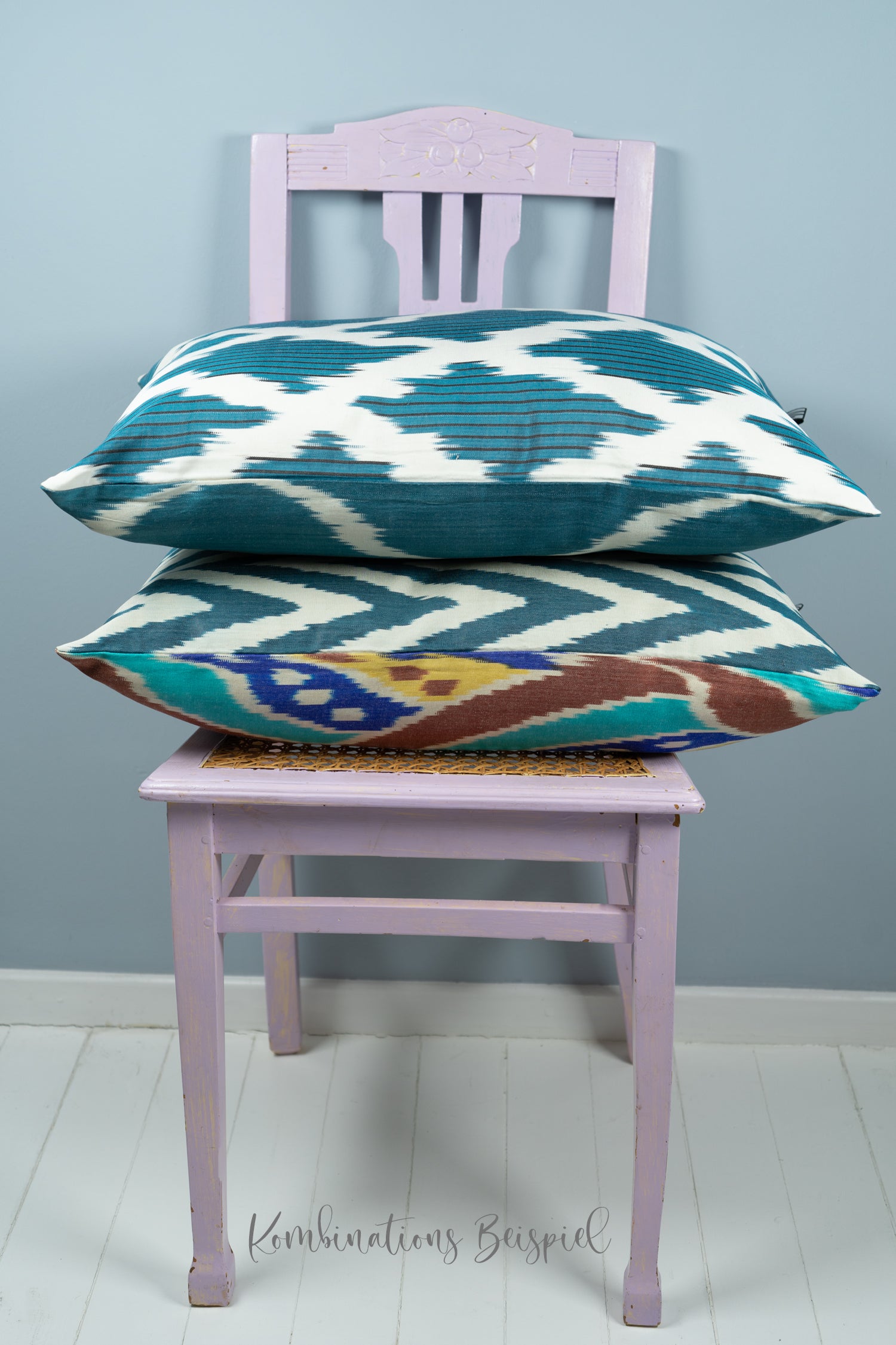 Seidenkissen OCEANO BLU blau