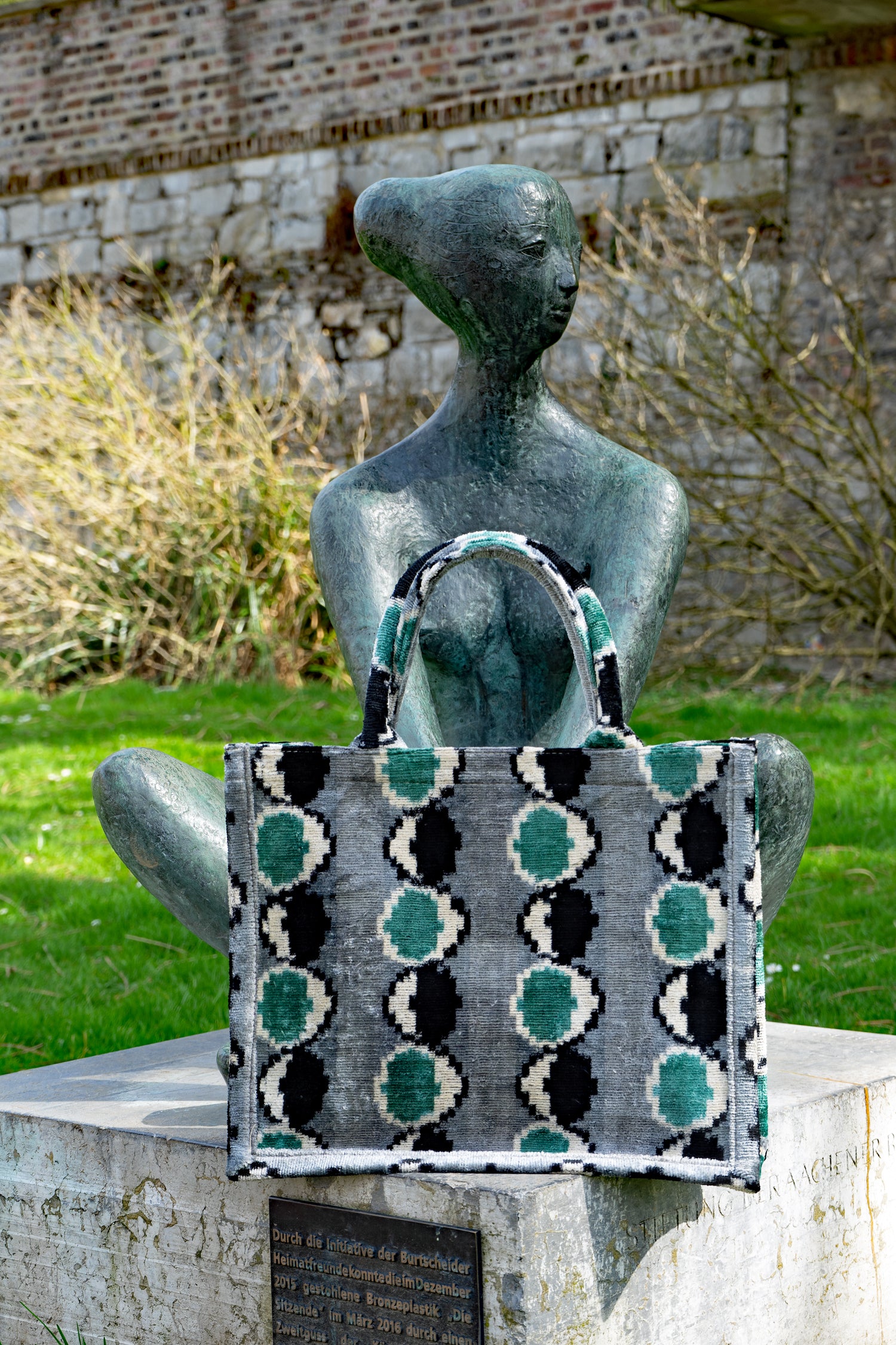 Shopper Seidensamt PUNTO PAZZO grau