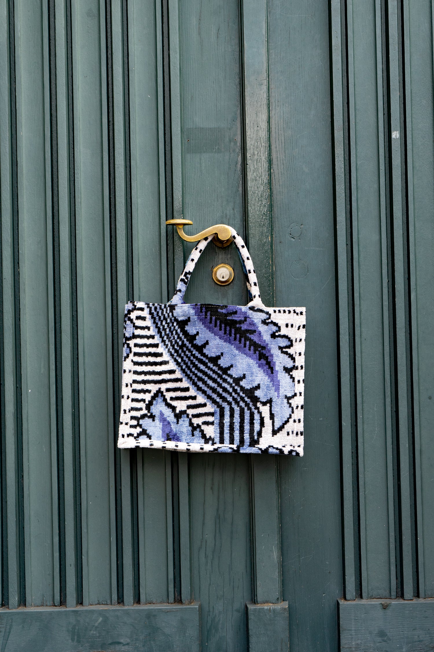 Shopper Seidensamt BLUES CLUES blau