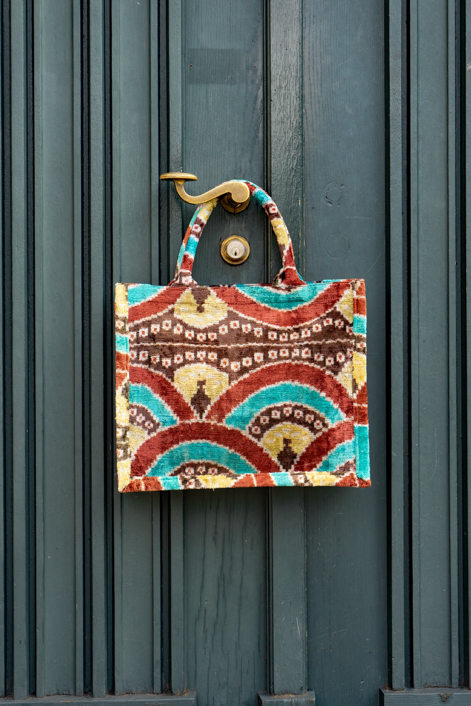 Shopper Seidensamt COZY CANELLA türkis